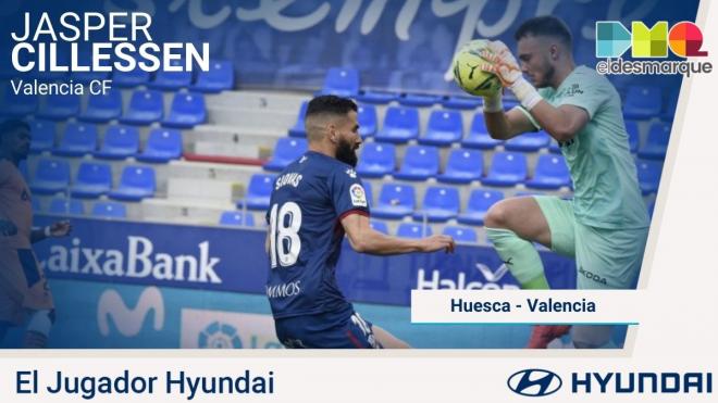Cillessen, el jugador Hyundai del Huesca-Valencia.