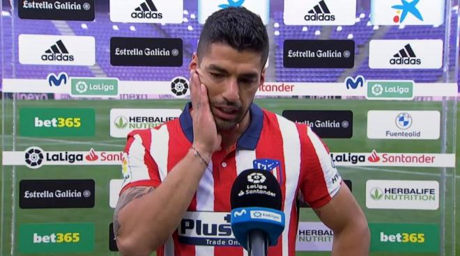 La emoción de Luis Suárez tras ganar LaLiga con el Atlético.