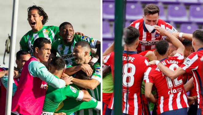 Las celebraciones del Betis y del Atlético de Madrid
