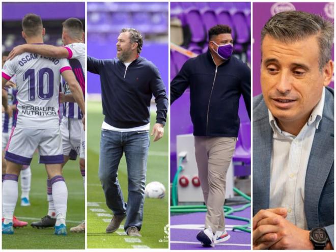 Vestuario, Sergio, Ronaldo y Gómez, los responsables del descenso (Fotos: Real Valladolid).