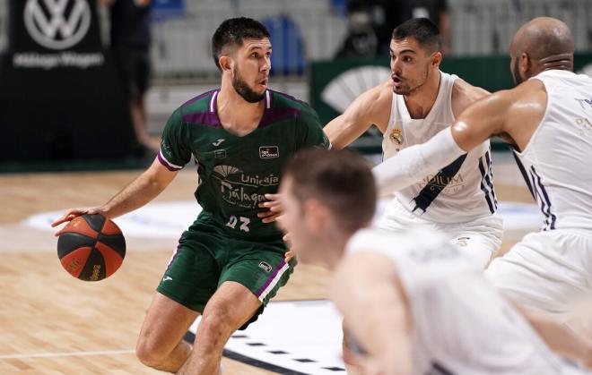 Bouteille, en un Unicaja-Real Madrid (acb Photo / M. Pozo).