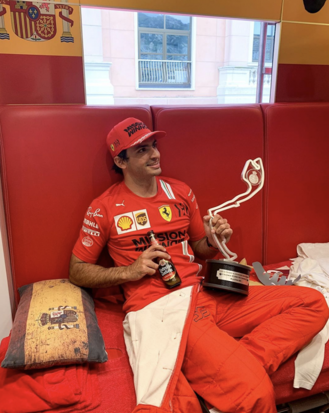 Carlos Sainz, tras su segundo puesto en el GP de Mónaco 2021 (Foto: Instagram).