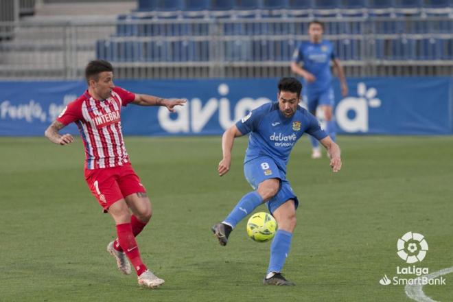 Aitor, durante el Fuenlabrada-Sporting (Foto: LaLiga).