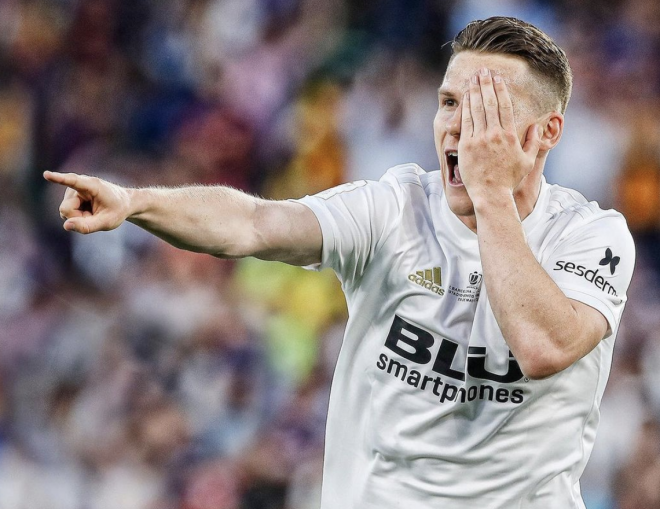 Gameiro celebra su gol en la final de Copa del Rey de 2019 (Foto: Valencia CF).