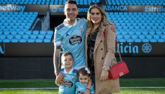 Iago Aspas con su familia en Balaídos (Foto: Instagram).