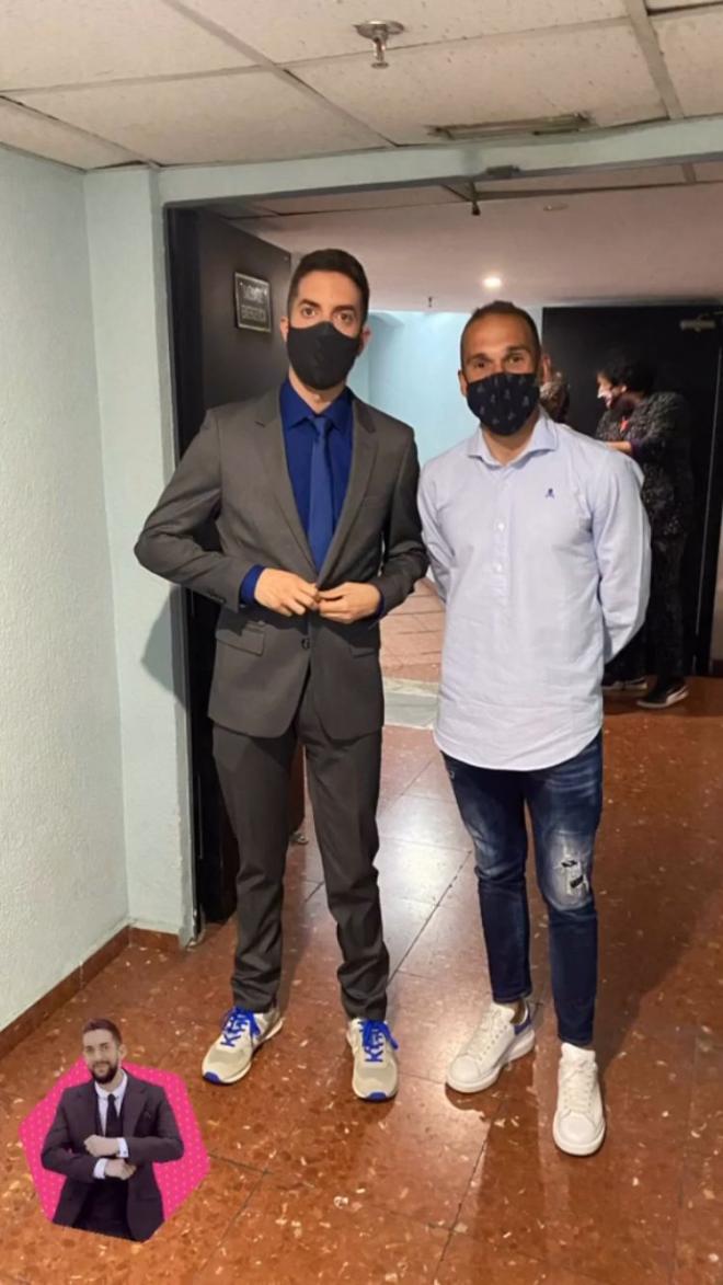 Nacho Martínez, con David Broncano en una imagen compartida por el jugador en su Instagram.