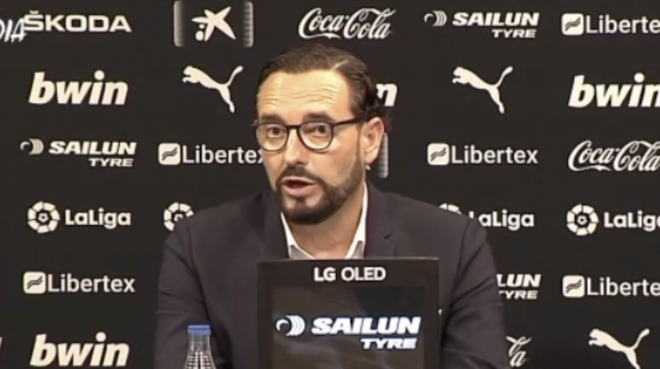 Bordalás, en su presentación como entrenador del Valencia CF. 