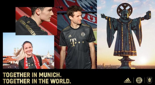 Homenaje a Múnich en la camiseta visitante del Bayern 21/22.