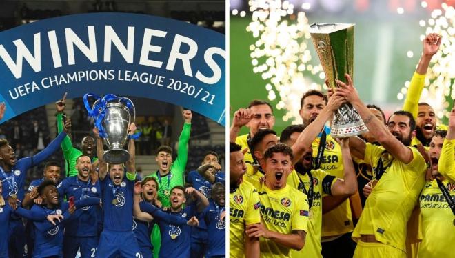Chelsea y Villarreal, campeones de Champions y Europa League.
