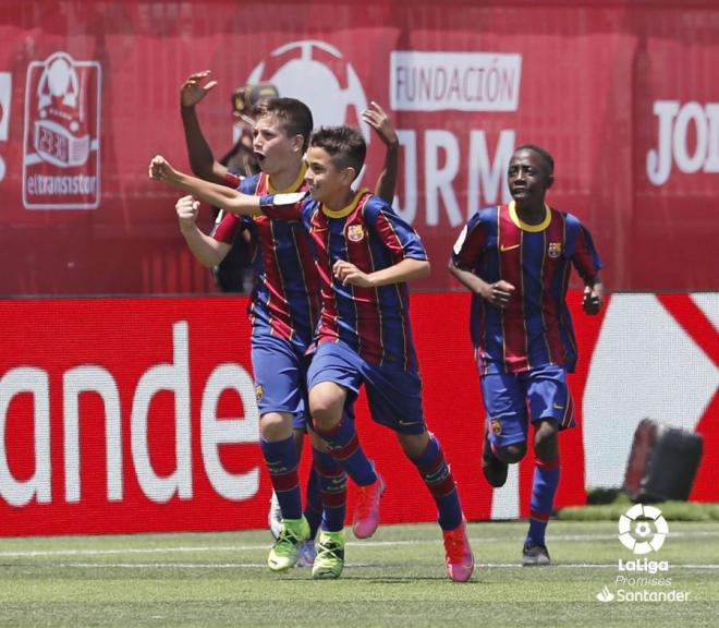 El Barça celebra un gol en LaLiga Promises (Foto: LaLiga)