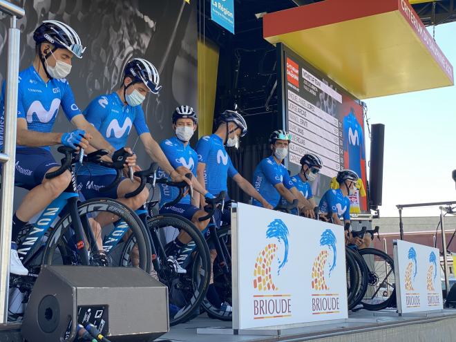 El equipo Movistar en la Dauphiné (Foto: Movistar Team).