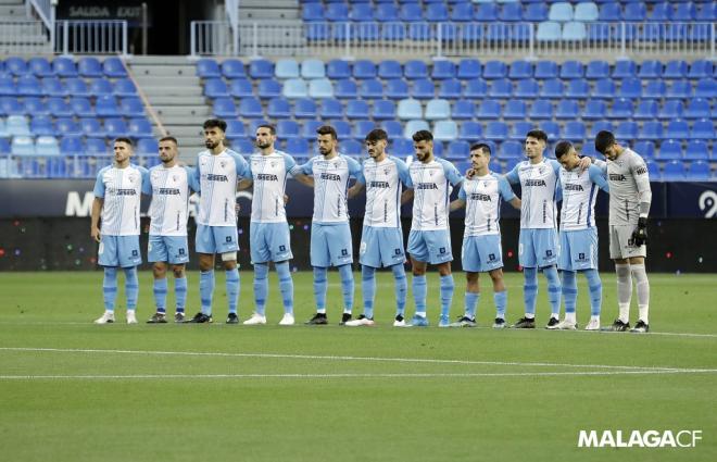 Los jugadores titulares del Málaga ante el Castellón (Foto: Málaga CF).