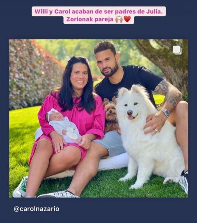Willian José ha sido padre por primera vez (Foto: Instagram).