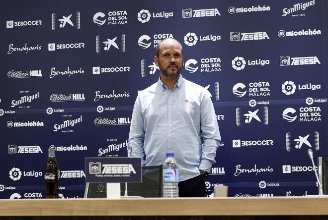 José Alberto, en su presentación como nuevo entrenador del Málaga (Foto: Málaga CF).