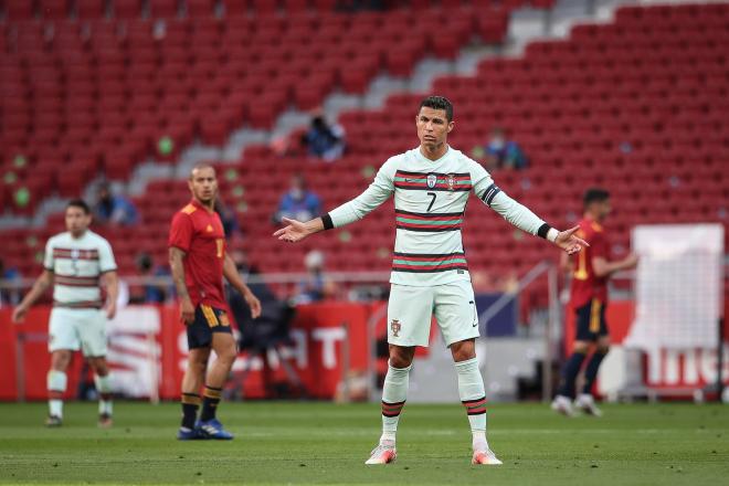 Cristiano Ronaldo, durante el España-Portugal (Foto: EFE).