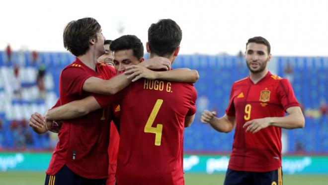 Los jugadores de España celebran un gol ante Lituania (Foto: EFE).