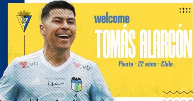 Tomás Alarcón, nuevo jugador del Cádiz.
