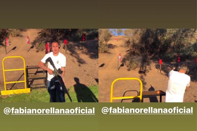 Orellana, en un Campo de Tiro en Chile (Foto: Instagram).