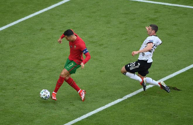 Momento del gol de Cristiano Ronaldo en el Portugal-Alemania.