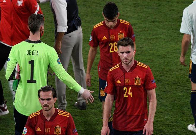 Lamento de los jugadores de España tras el final (Foto: Kiko Hurtado).