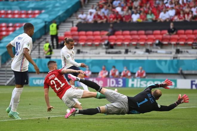 Momento del gol de Griezmann en el Hungría-Francia (Foto: Cordon Press).