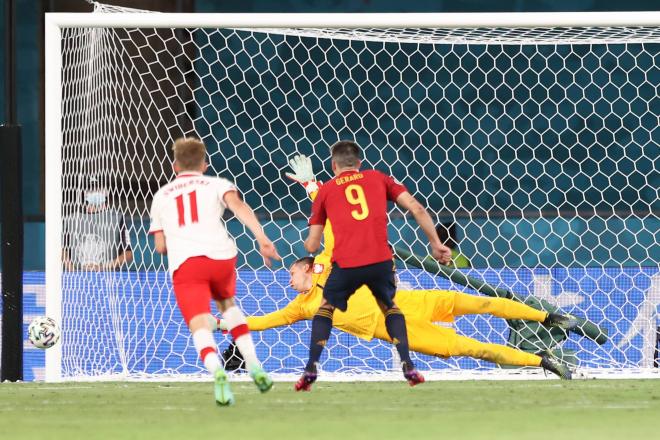 Penalti fallado por Gerard Moreno en el España-Polonia de la segunda jornada de la Eurocopa (Foto: Cordon Press).