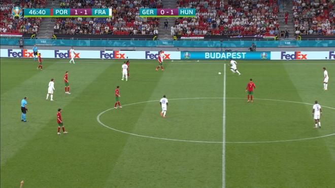 Gol de Benzema a pase de Pogba en el Portugal-Francia.
