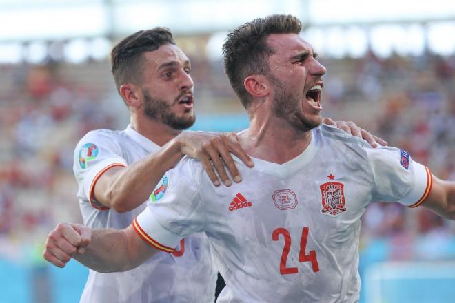 La rabia de Aymeric Laporte tras su gol a Eslovaquia (Foto: Sefutbol).