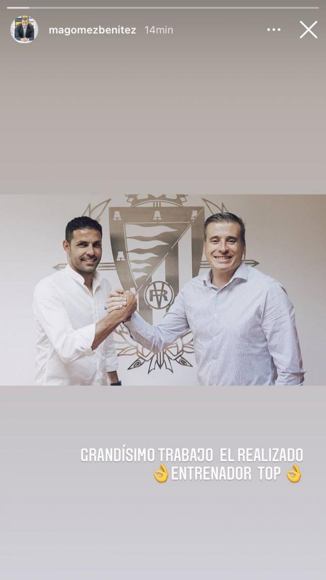 Miguel Ángel Gómez y Javier Baraja, en las oficinas del Real Valladolid (Foto: Instagram).