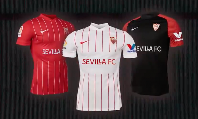 Nuevas camisetas del Sevilla FC para la temporada 2021/2022.