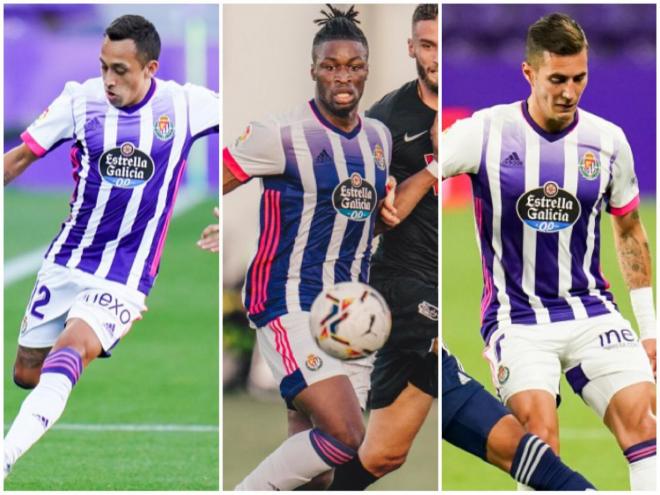 Fabián Orellana, Sekou Gassama y Sergi Guardiola, en la pasada temporada (Fotos: Real Valladolid).