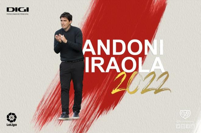 El Rayo anuncia a Iraola como nuevo entrenador.