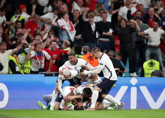 Inglaterra celebra el gol definitivo de Kane en Wembley (Foto: Cordon Press).