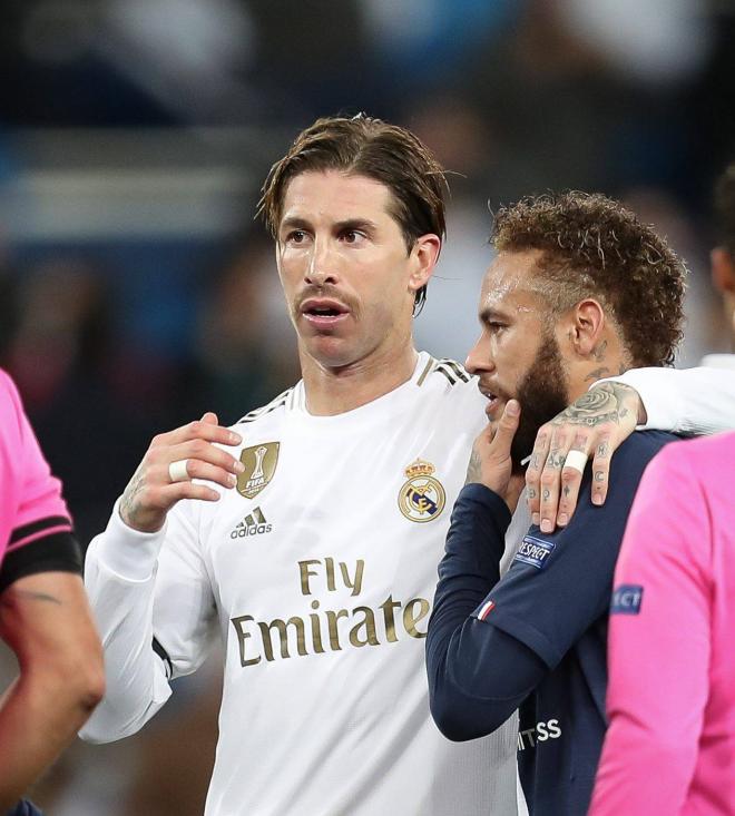 Sergio Ramos y Neymar, en un Real Madrid-PSG (Foto: Cordon Press).