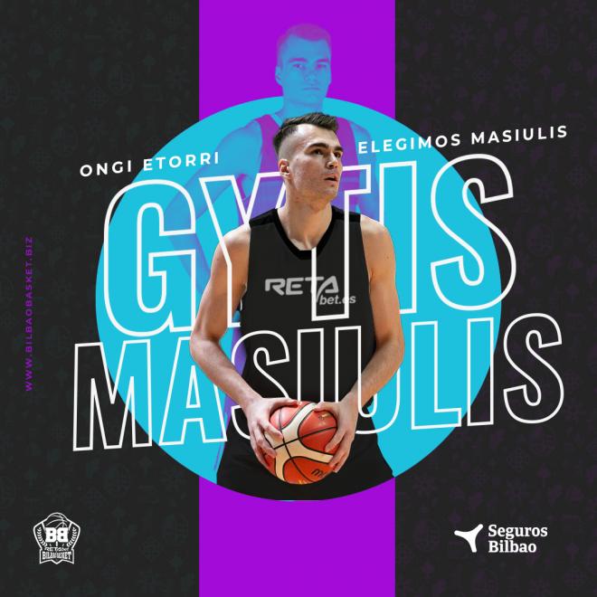 El ala-pívot lituano Gytis Masiulis (2.06m, 23 años) firma con RETAbet Bilbao Basket