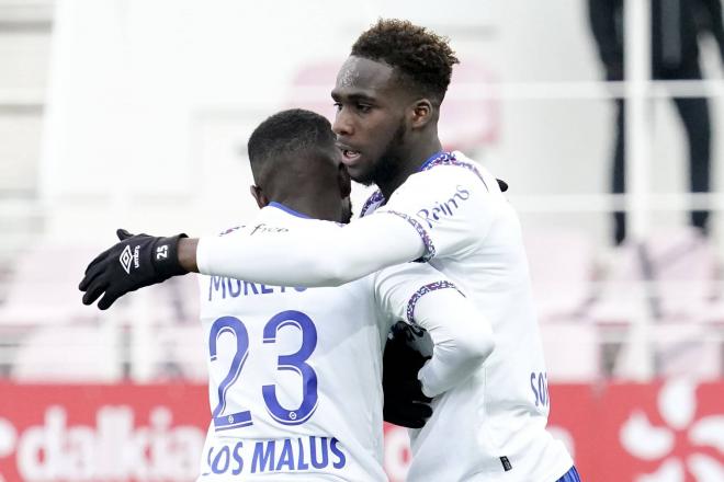 Boulaye Dia celebra un gol con el Stade Reims (Foto: Cordon Press).