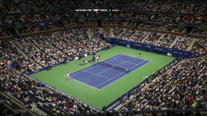 La pista central del Open USA de tenis.