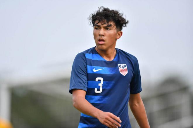 Jonathan Gómez, en un partido de las categorías inferiores de Estados Unidos.