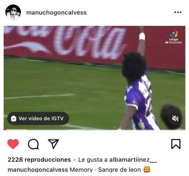 Manucho comparte sus grandes jugadas con el Real Valladolid a través de Instagram