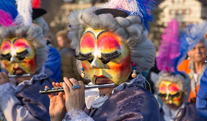 Imagen de Piccolo, flautista del carnaval de Basilea.
