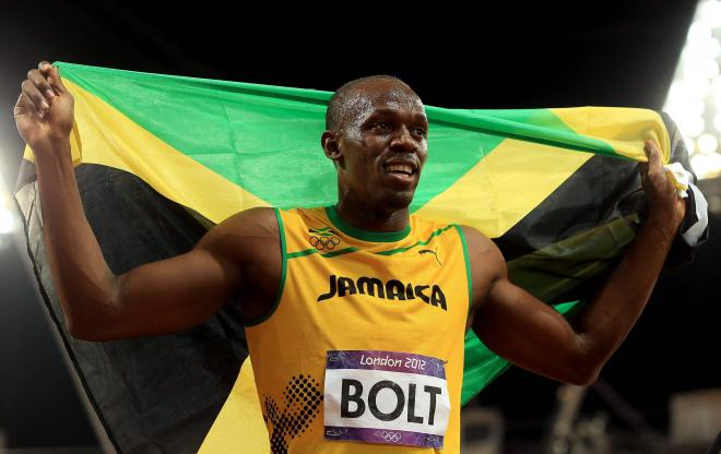 Usain Bolt celebra su éxito en los Juegos Olímpicos de Londres (Foto: Cordon Press).
