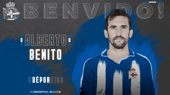 Alberto Benito, nuevo jugador del Dépor (Foto: RCD).