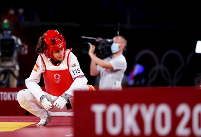 Adriana Cerezo, tras perder en la final de Tokio 2020 (Foto: EFE).