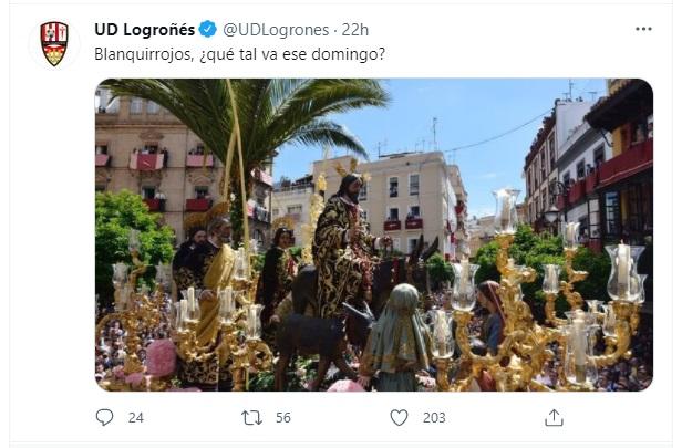 Tuit del UD Logroñés.