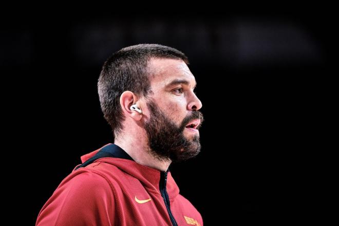 Marc Gasol durante el debut de La Familia en los Juegos (Foto: FEB).