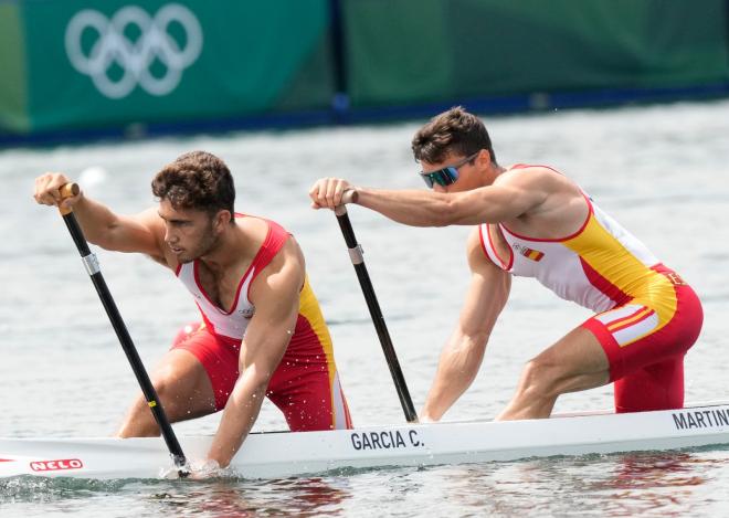 García y Martínez, en la primera ronda del C-2 masculino (Foto: COE).