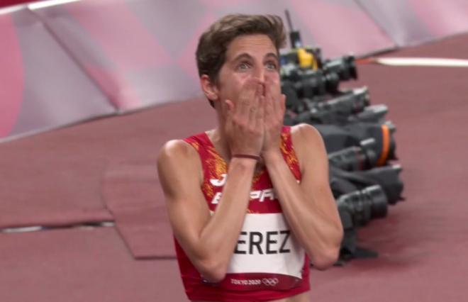 Marta Pérez, tras lograr su mejor marca personal en la semifinal de los 1.500 metros.
