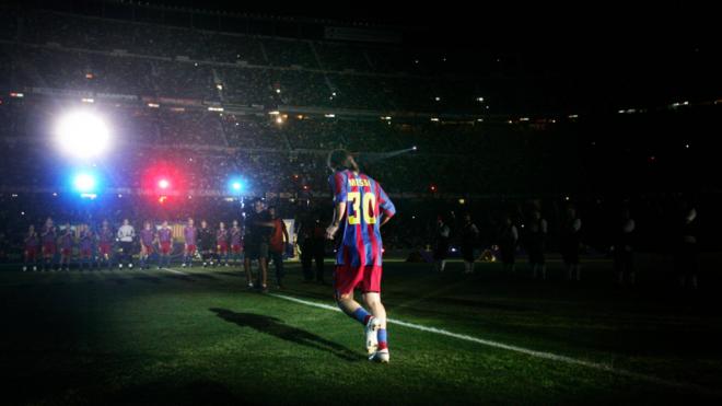 Leo Messi, antes de arrancar la 05/06.