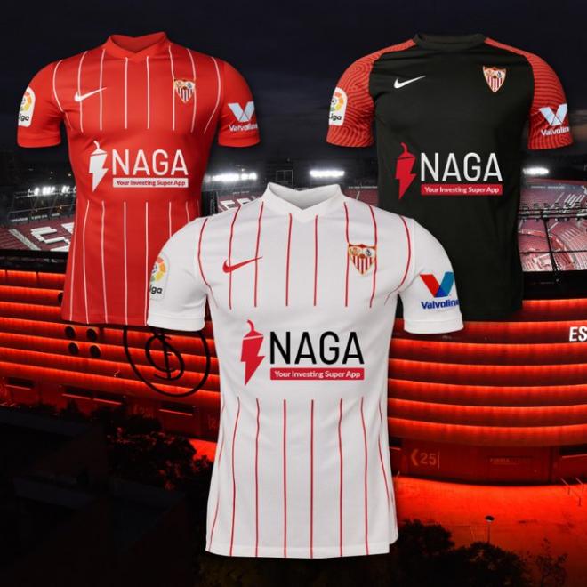 DEGIRO sustituye a Naga en la camiseta del Sevilla (Foto: SFC).
