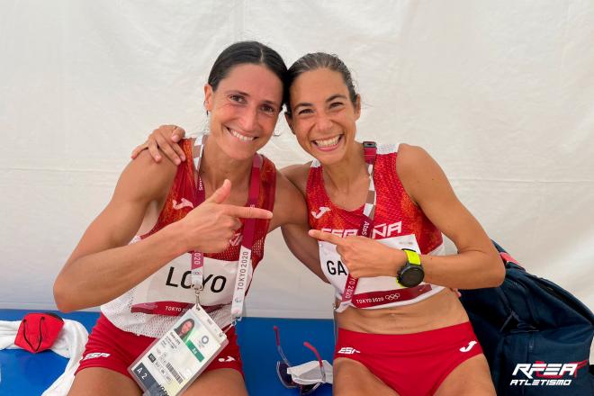 Elena Loyo y Marta Galimany después de terminar la maratón olímpica(Foto: RFEA)